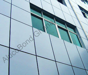 Alucobond composite panel cladding installed on a commercial building in Ghana