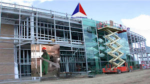 Alucobond cladding installation in progress on site