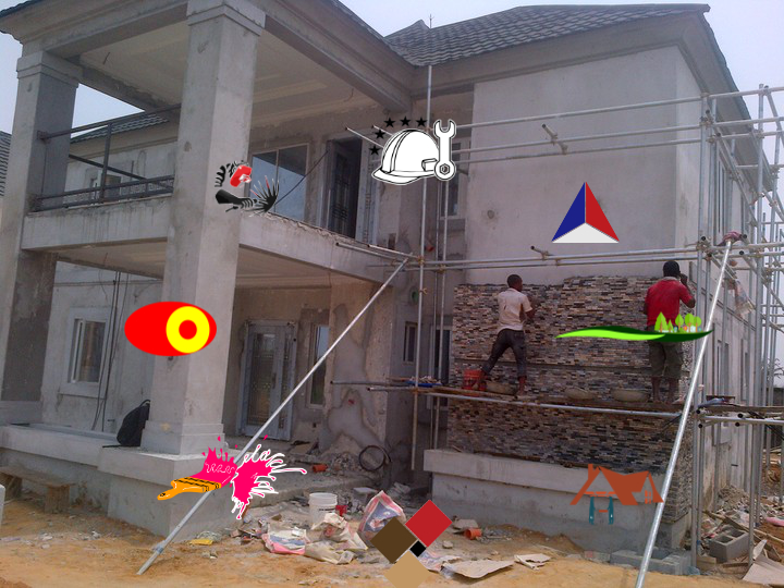 Alucobond Ghana team on a residential house construction site in Ghana
